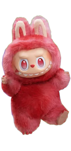 Labubu peeking from background